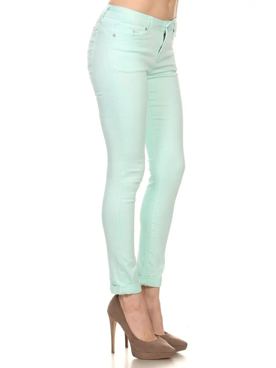 Stretch Cotton Twill Push Up Skinny Jeans