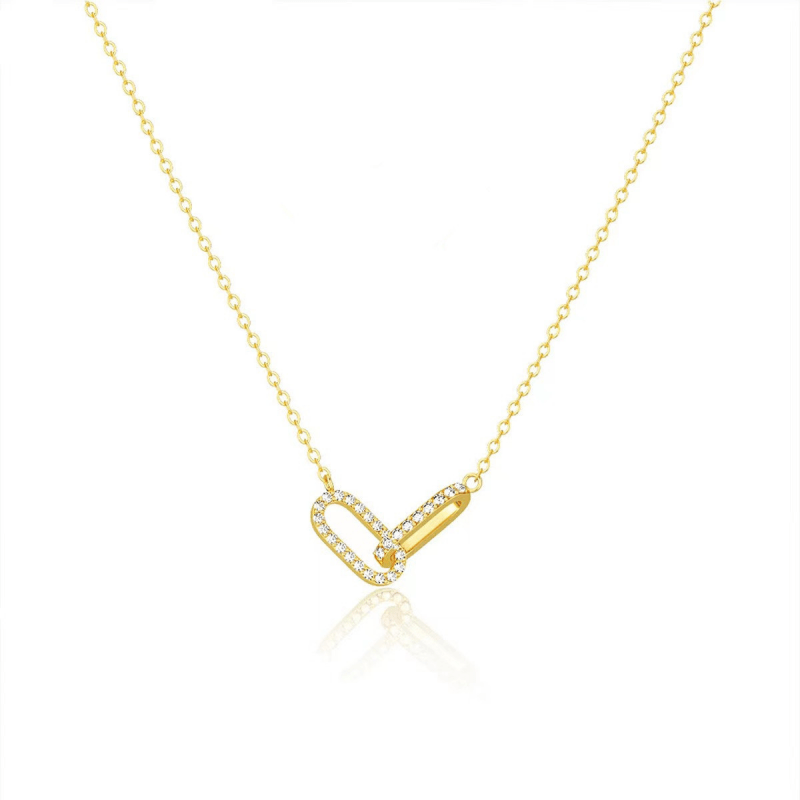 Interlocking Link Pendant Necklace in 925 Sterling Silver