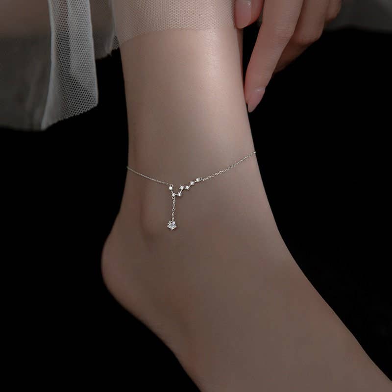 Big Dipper Star Ankle Bracelet Anklet in 925 Sterling Silver