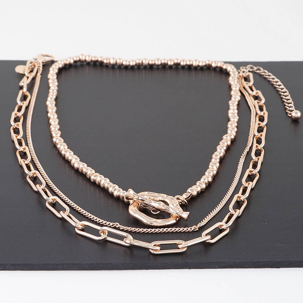 Triple Toggle Chain Necklace