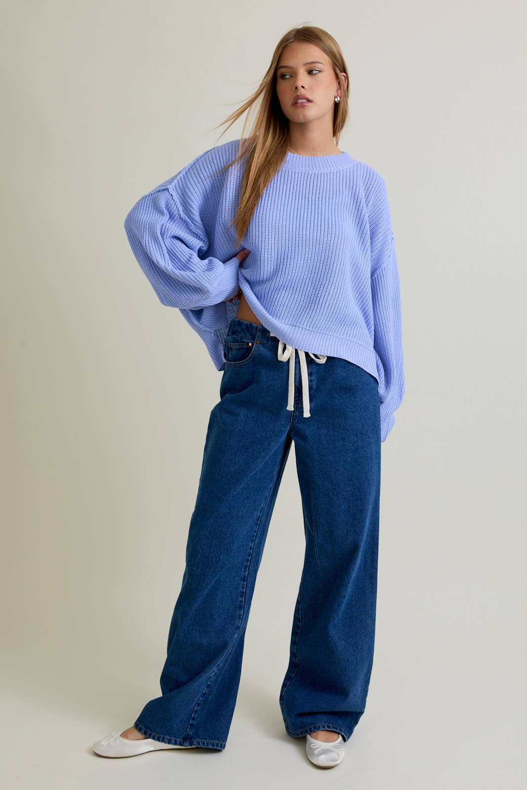 PULLOVER SWEATER WITH MOCK NECKLINE