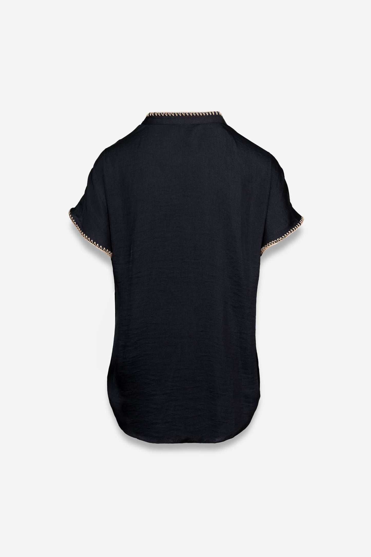 Whipstitch Drop Shoulder Regular Blouse