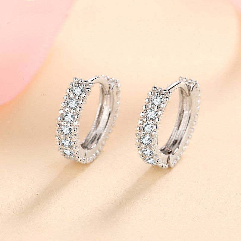 Moissanite Wedding Hoop Earrings in 925 Sterling Silver