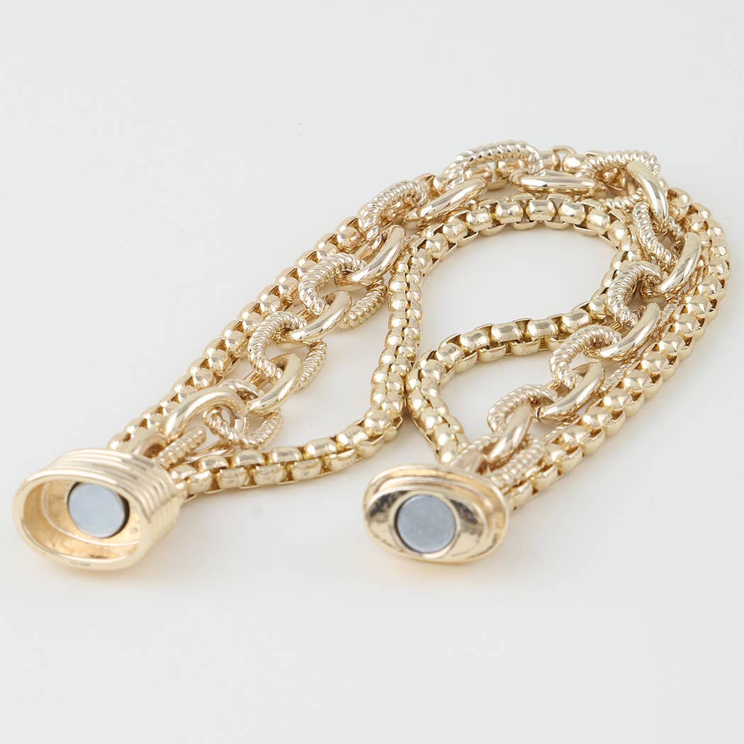 Triple Box Link Chain Bracelet