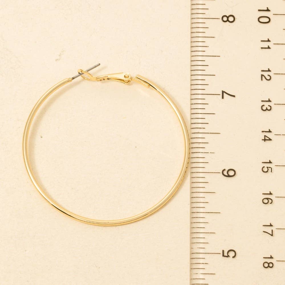 Gold Dipped 50Mm Latch Hoop Earrings