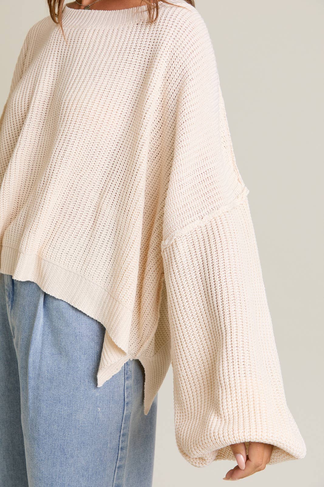 PULLOVER SWEATER WITH MOCK NECKLINE