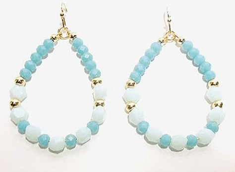 Blue Beaded Teardrop