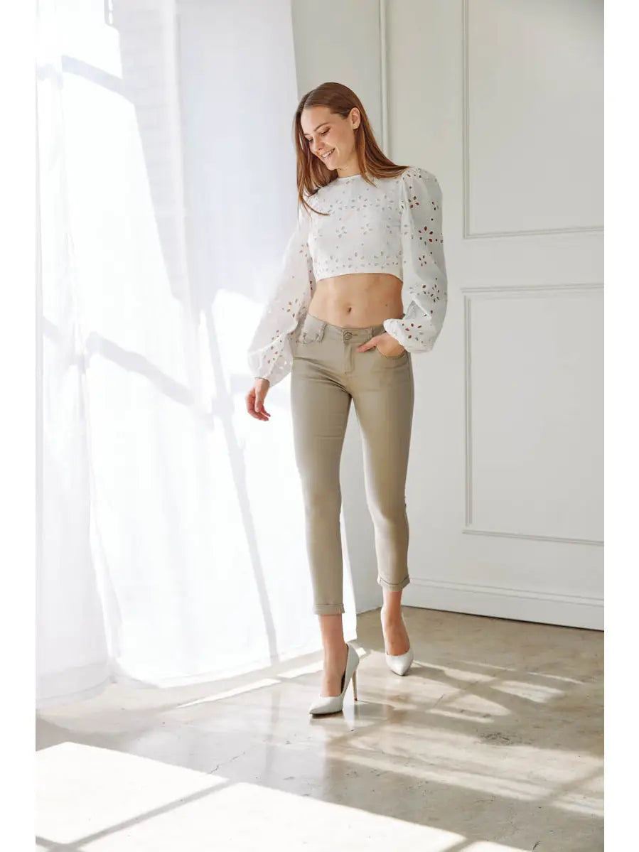 Classic Stretch Cotton Twill Push Up Skinny Jeans