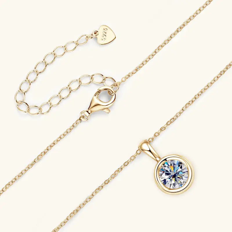 Solitaire Bubble Moissanite Necklace in 925 Sterling Silver