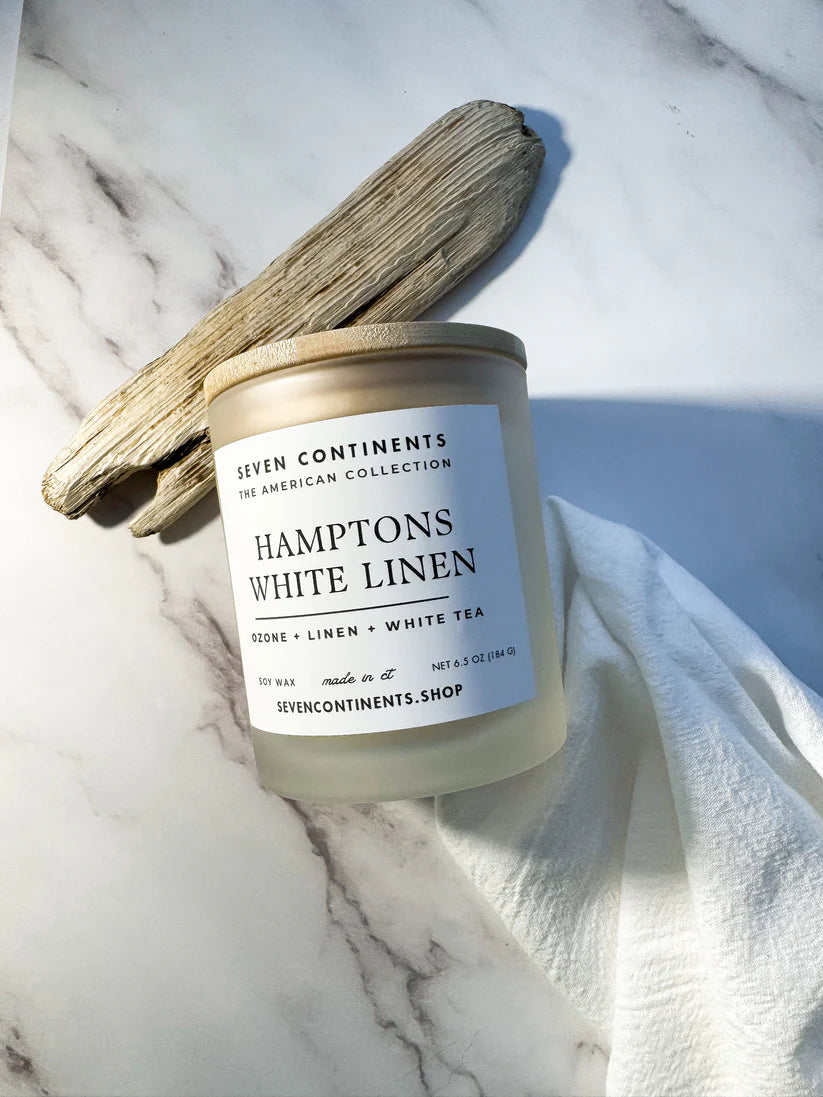 Seven Continents Hamptons White Linen Soy Candles