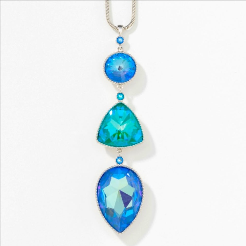 Swarovski Touchstone “Fluidity Blue” Slide Necklace