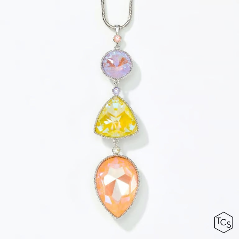 Touchstone Crystal by Swarovski – Fluidity Pendant Peachy-1748N