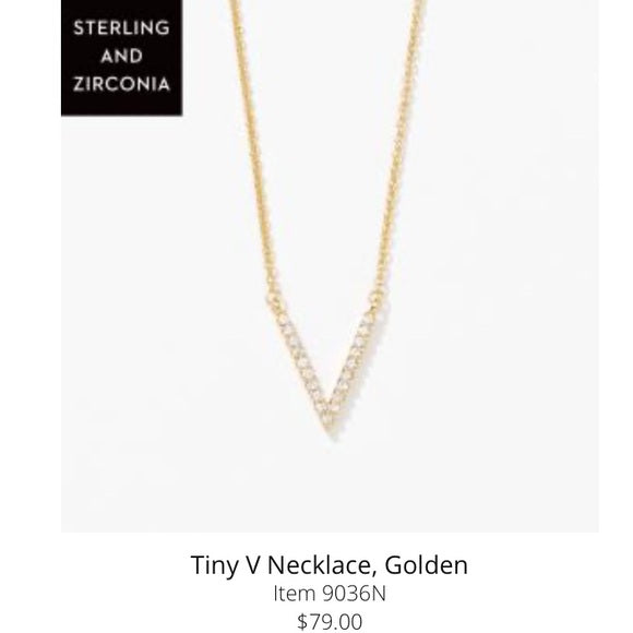 Touchstone Crystal by Swarovski Tiny V Necklace – Golden