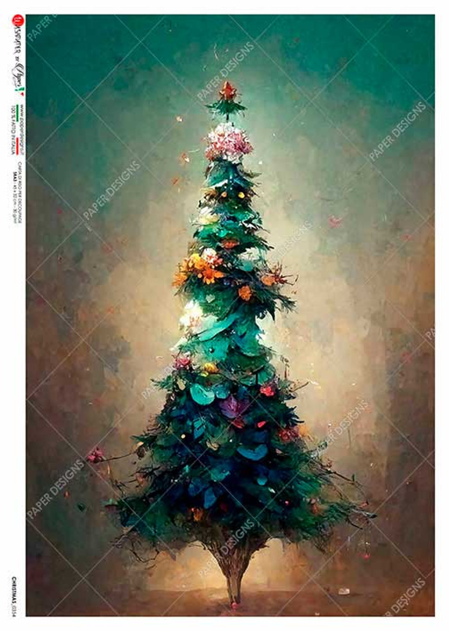 Paper Designs Skinny Surreal Tree Rice Paper 0354
