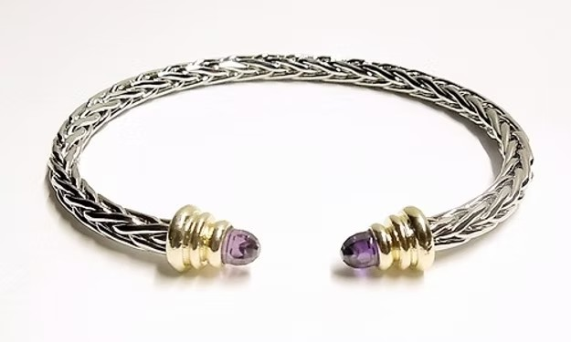 2 Tone Amythest Bracelet