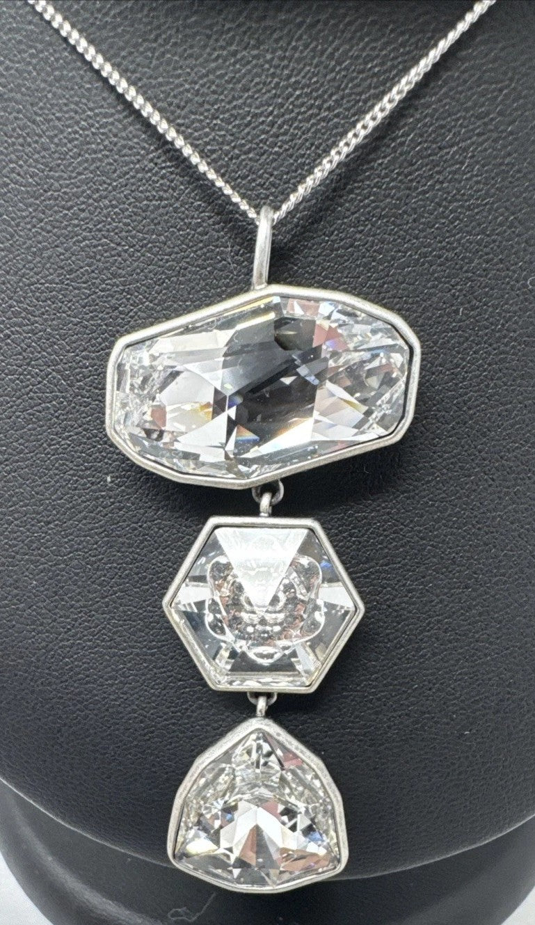 Touchstone Crystal 3-Crystal Pendant Necklace