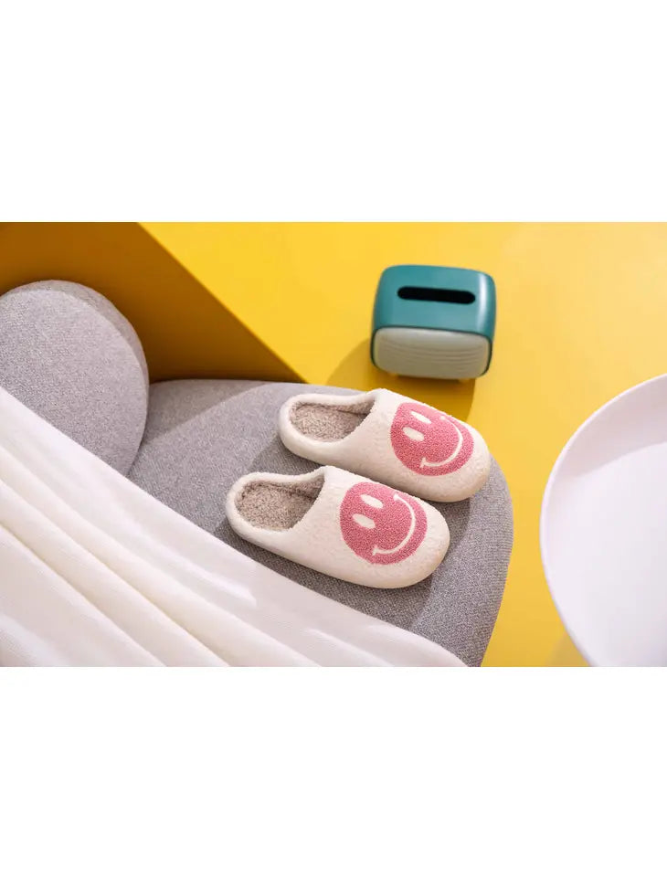 Happy Face Comfort Fluffy Fur Slider
