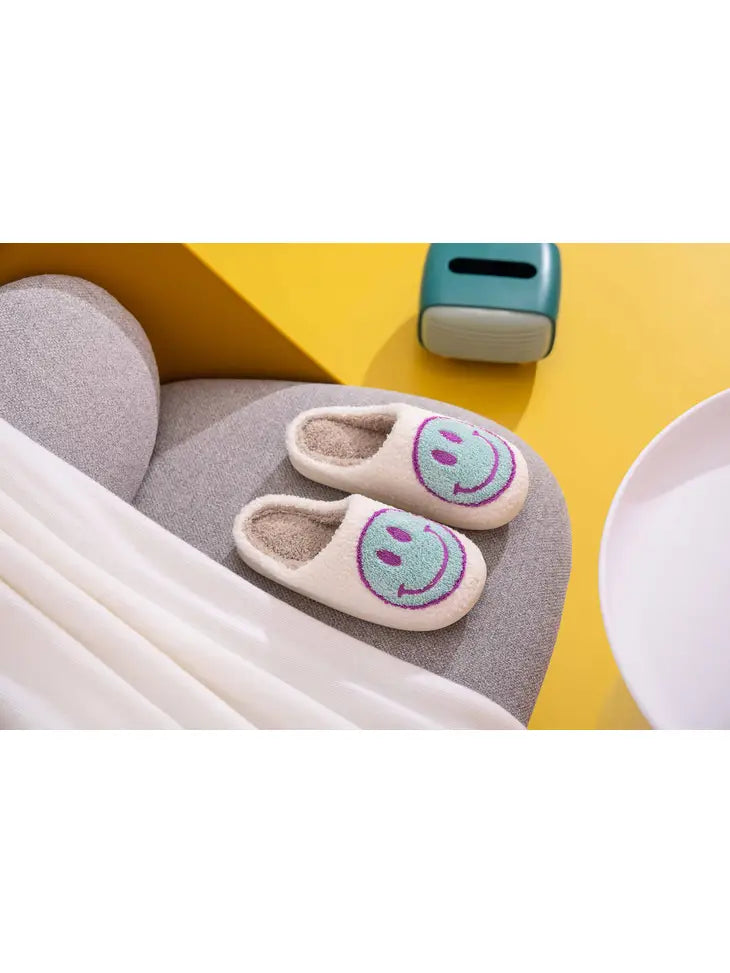 Happy Face Comfort Fluffy Fur Slider