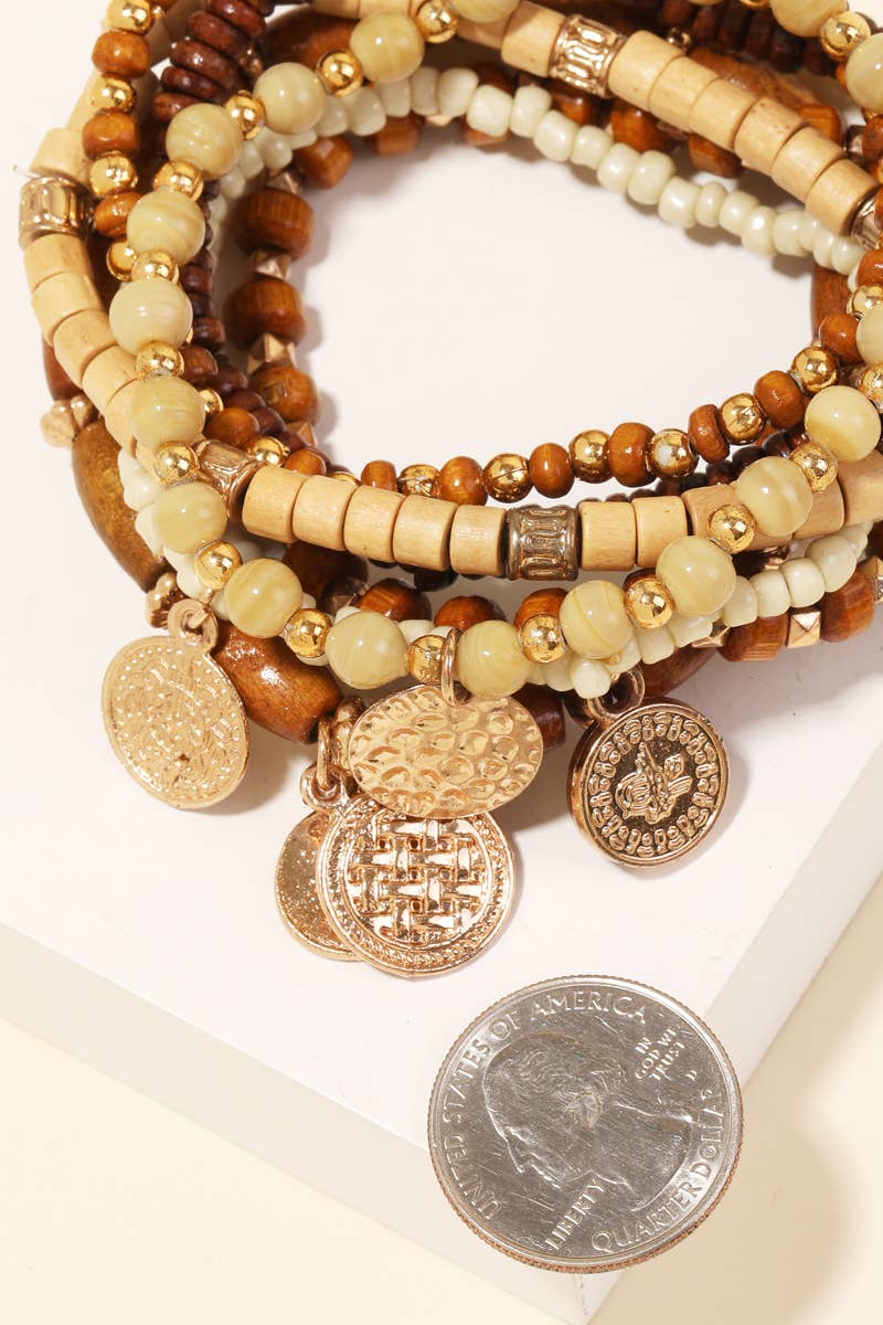 Mixed Tones Beaded Bracelet Set