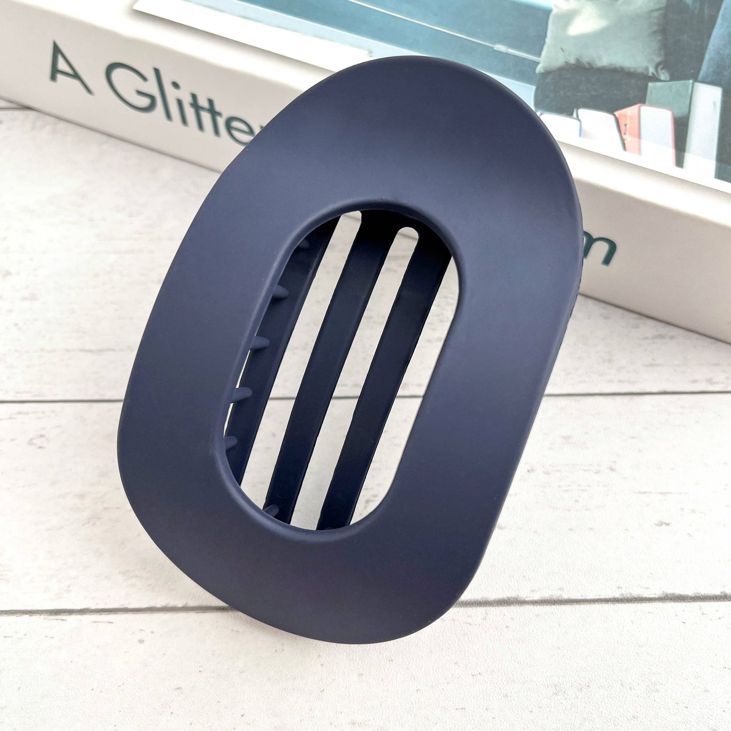 Solid Color Flat Oval Hair Clip