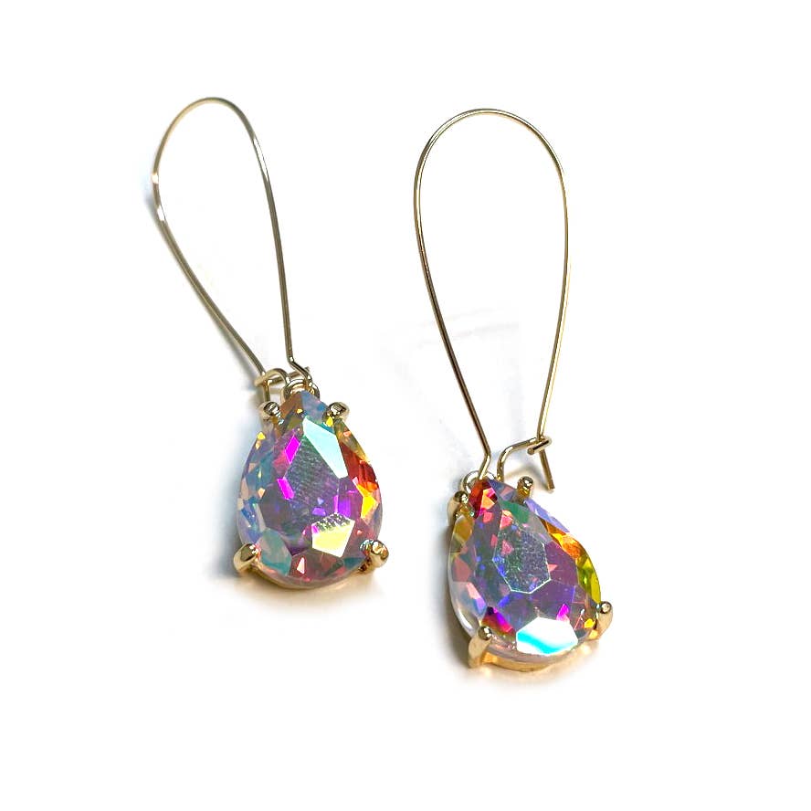 Teardrop Glass Bead  w/Kidney Wire Earrings