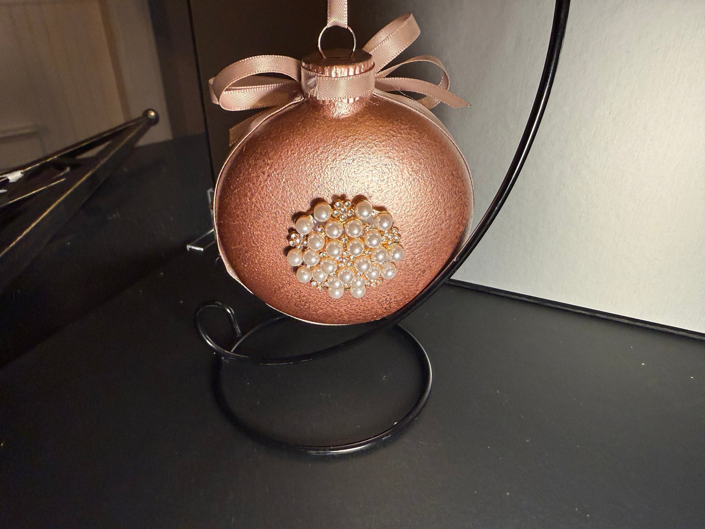 Handcrafted Rose Gold Christmas Ornament