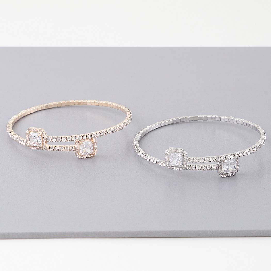 Cubic Rhinestone Wrap Bracelet