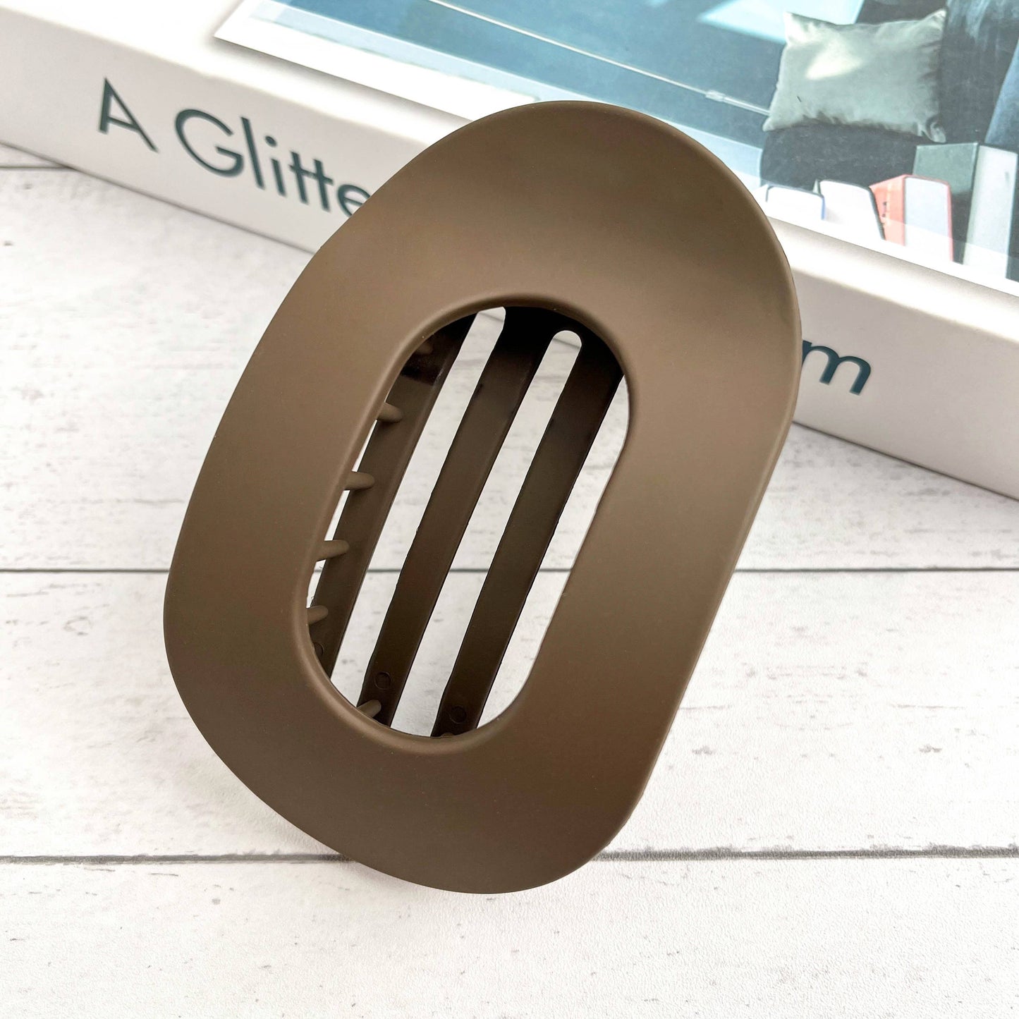 Solid Color Flat Oval Hair Clip