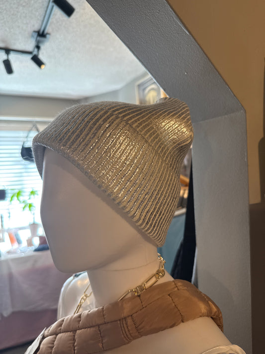 Metallic Ribbed Beanie
