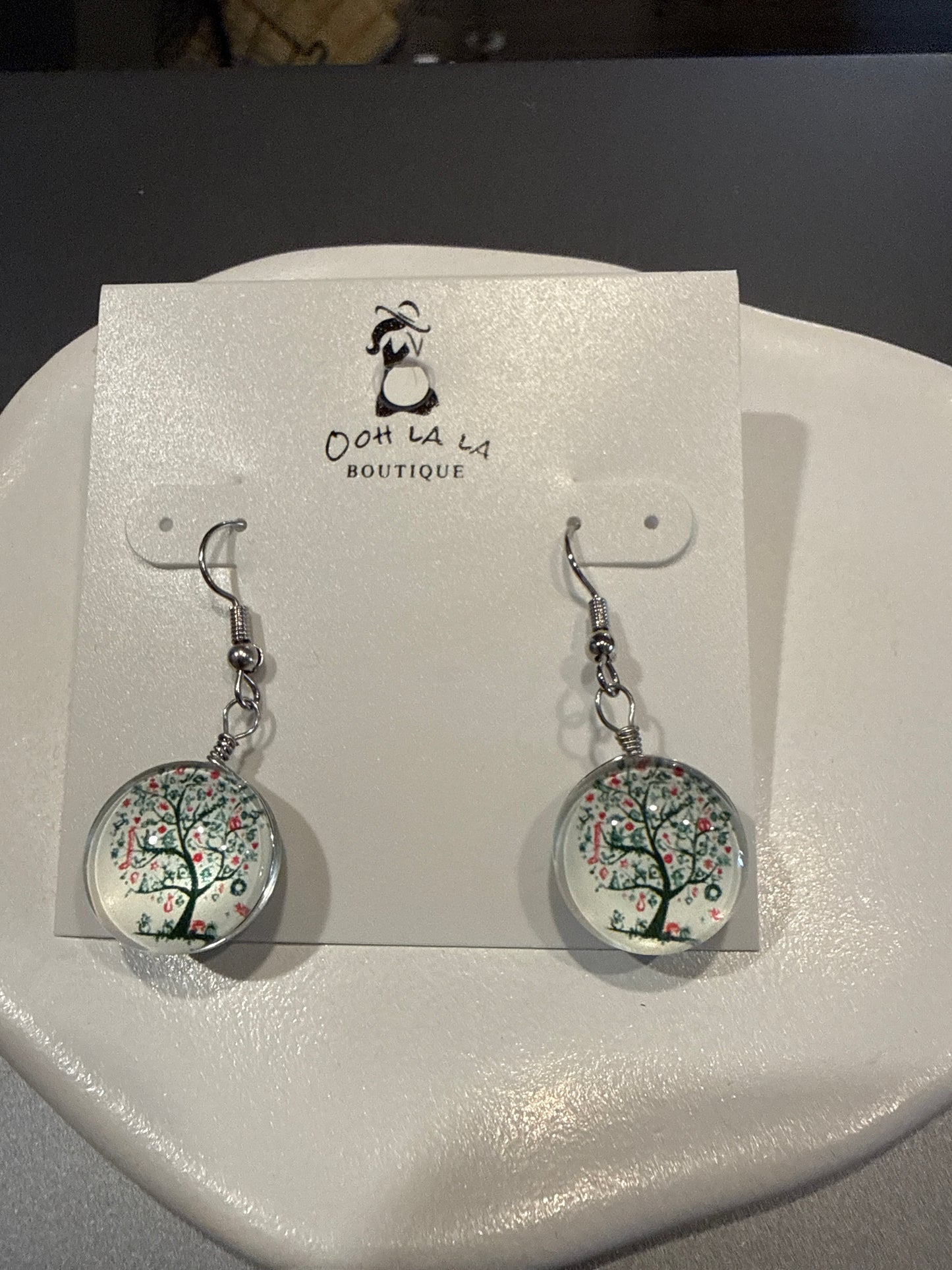 Floral Tree Drop Earrings