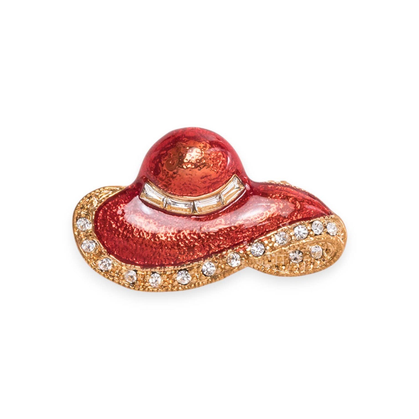 Crystal & Enamel Hat Brooch