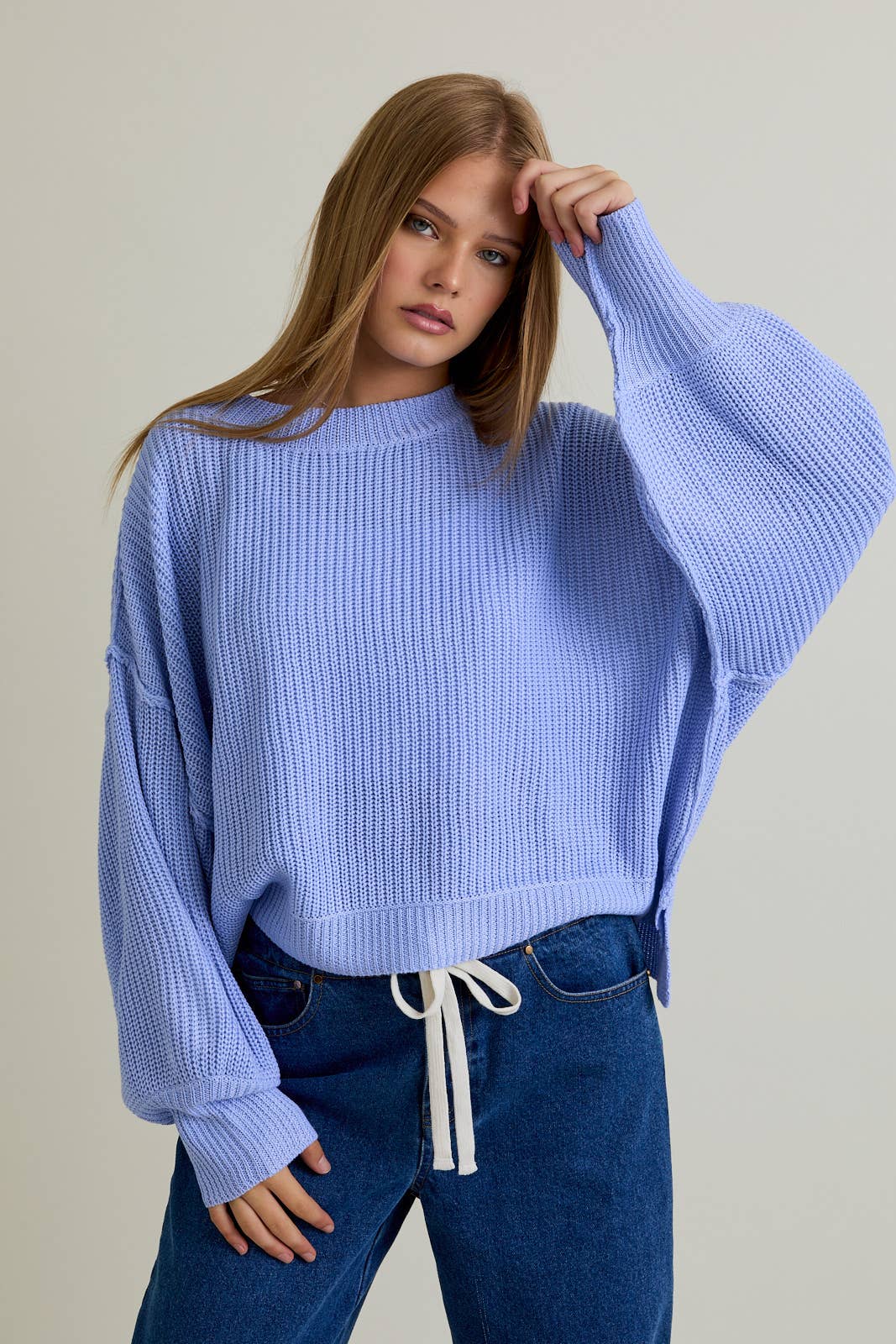 PULLOVER SWEATER WITH MOCK NECKLINE