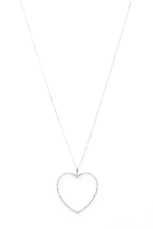 Heart Pendant with Mini Crystals- Adustable