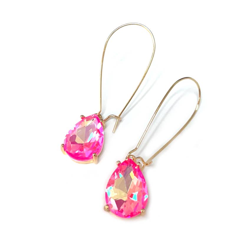 Teardrop Glass Bead  w/Kidney Wire Earrings