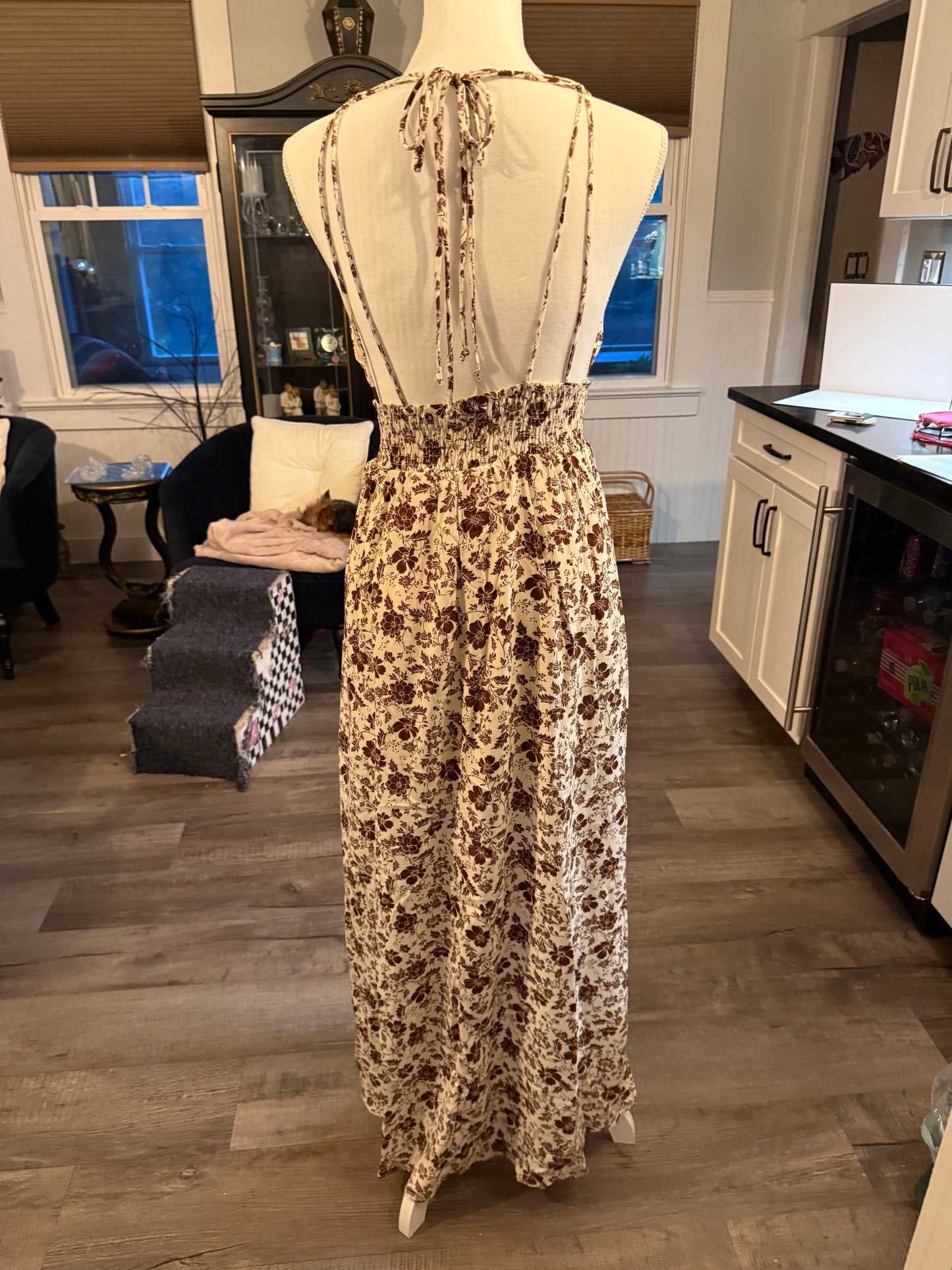 Brown Flower Sundress