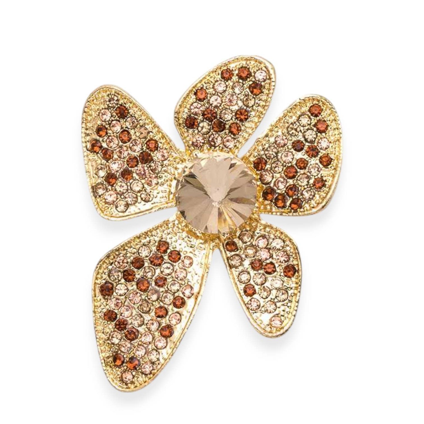 Crystal Flower Brooch Pin