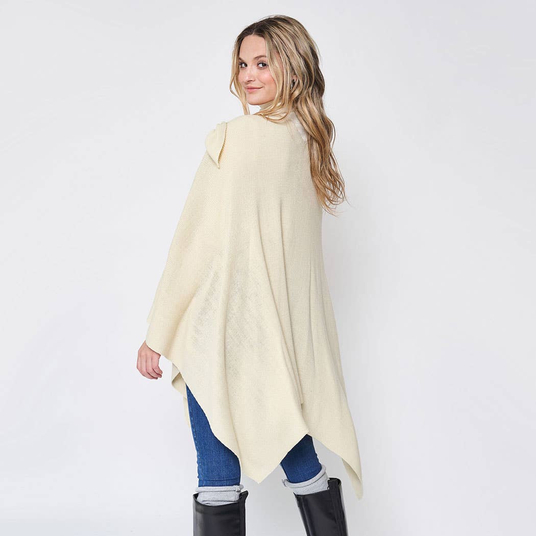 Solid Ruana with Shoulder Strap