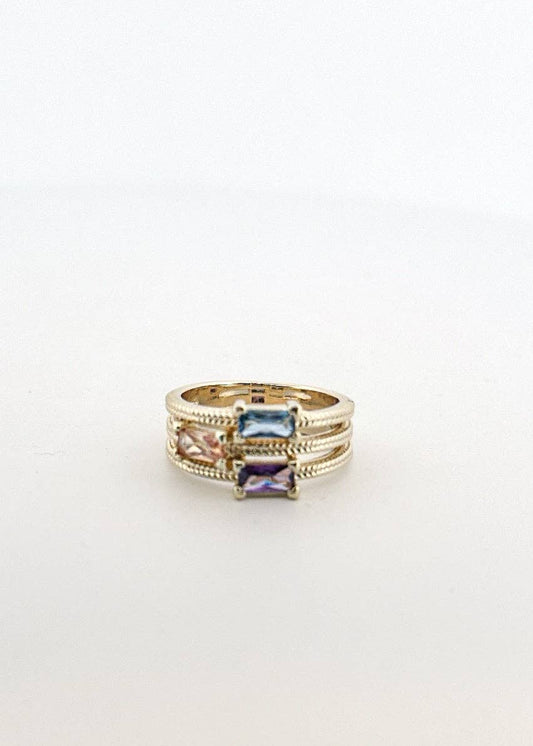 Multi Color CZ Ring