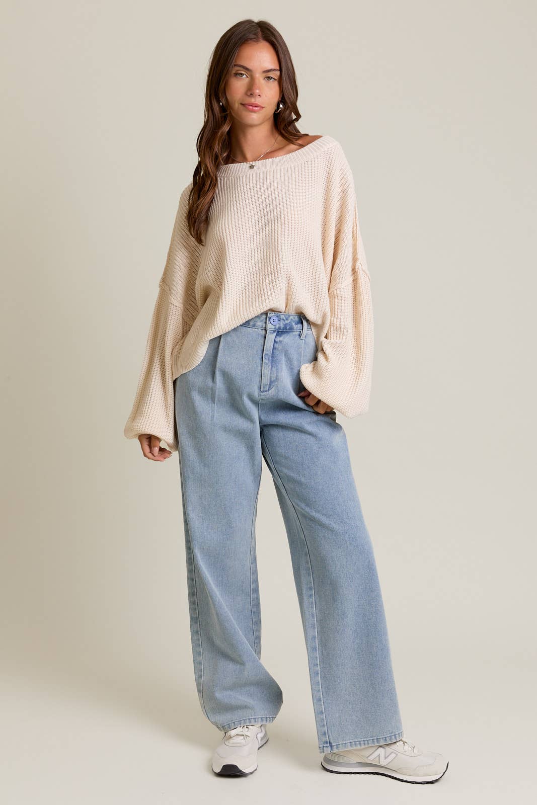 PULLOVER SWEATER WITH MOCK NECKLINE