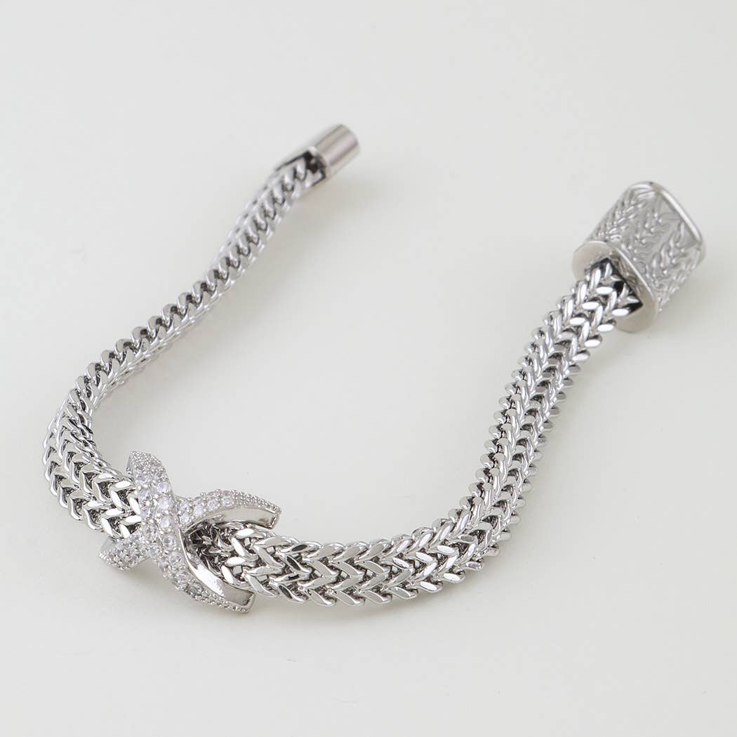 Jeweled X Chain Bracelet