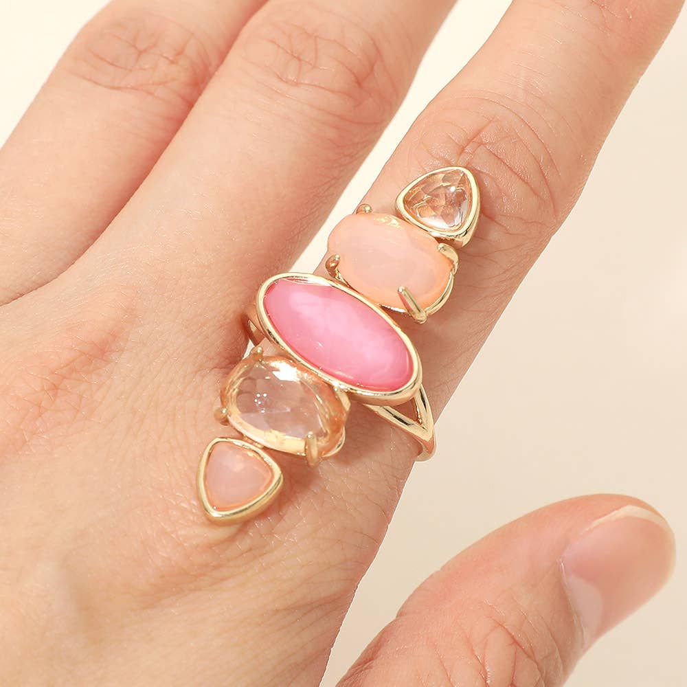 Bold Abstract Stone Accent Ring