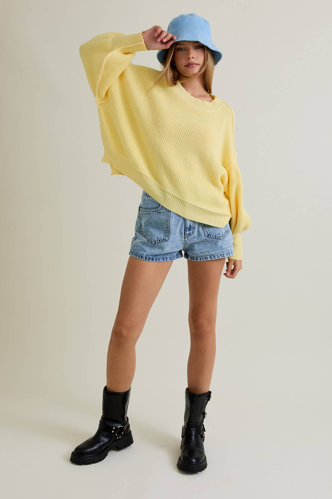 PULLOVER SWEATER WITH MOCK NECKLINE