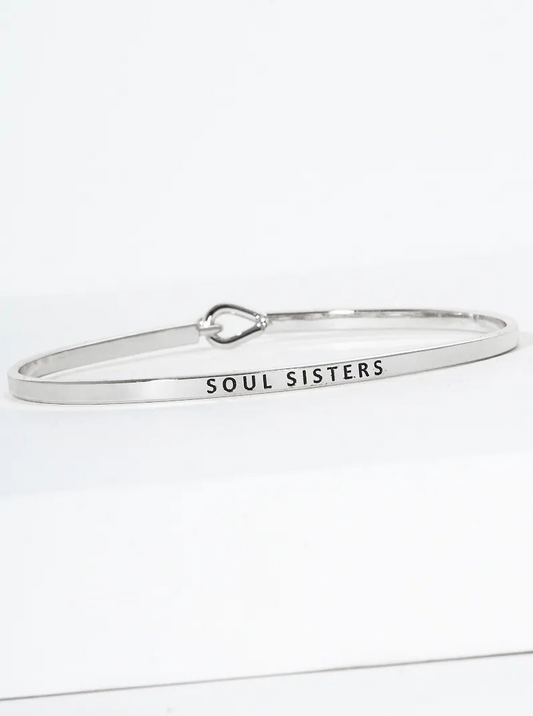 Engraved Inspirational Bangle Bracelet - Believe / Silver