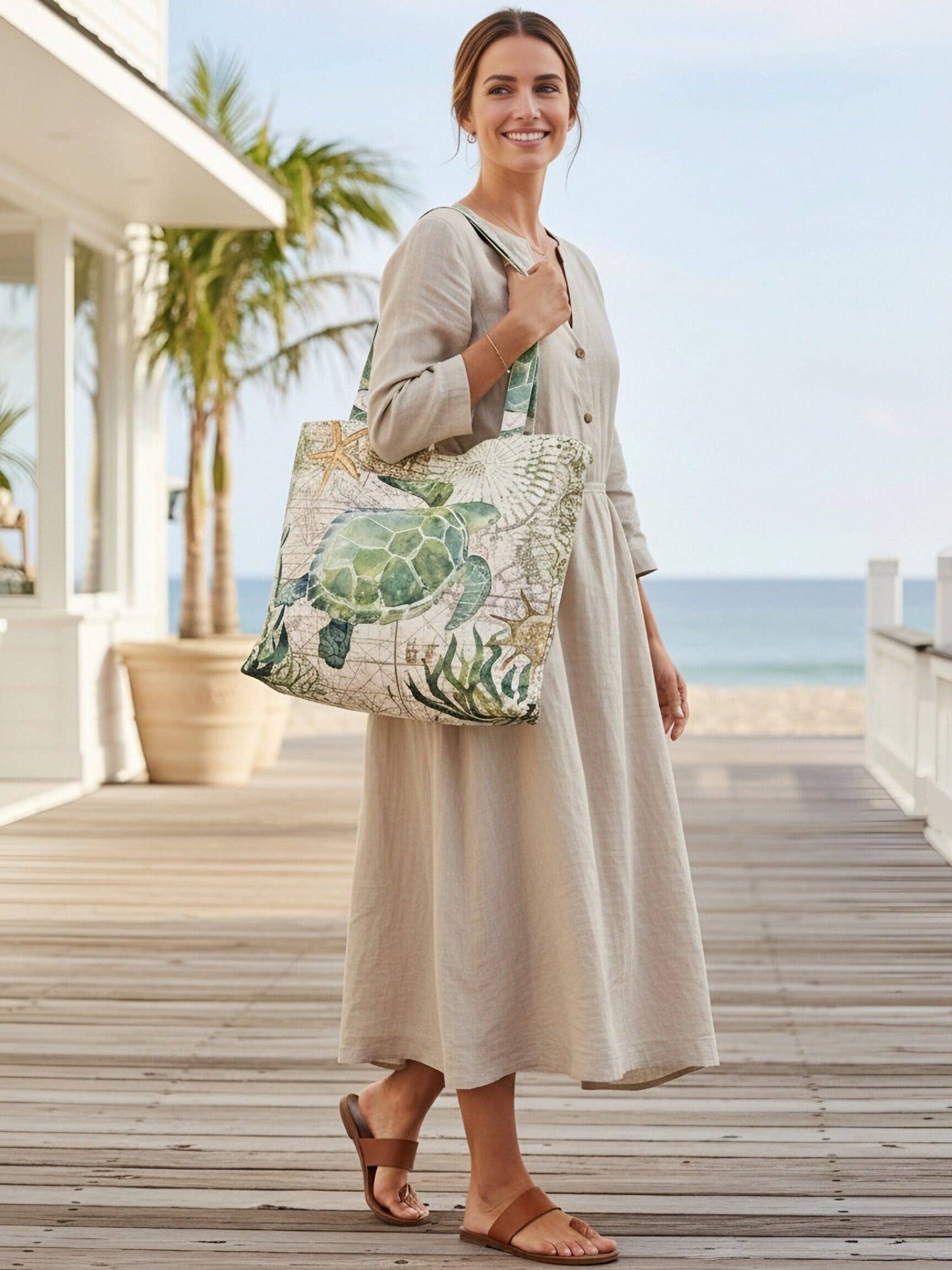 Green Sea Turtle Luxe Shoulder Bag