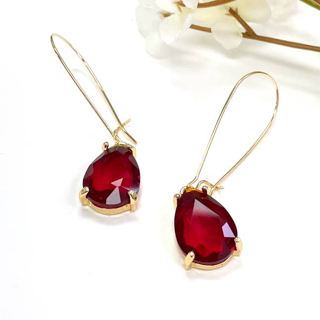 Teardrop Glass Bead  w/Kidney Wire Earrings