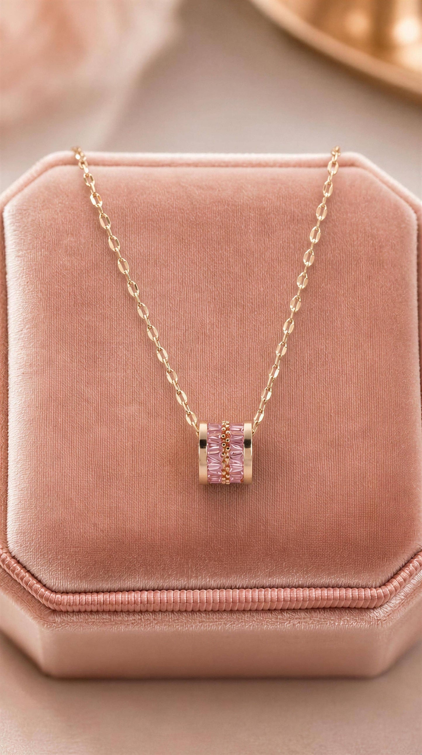 Aurora Barrel Pendant Necklace – Tarnish Resistant SS