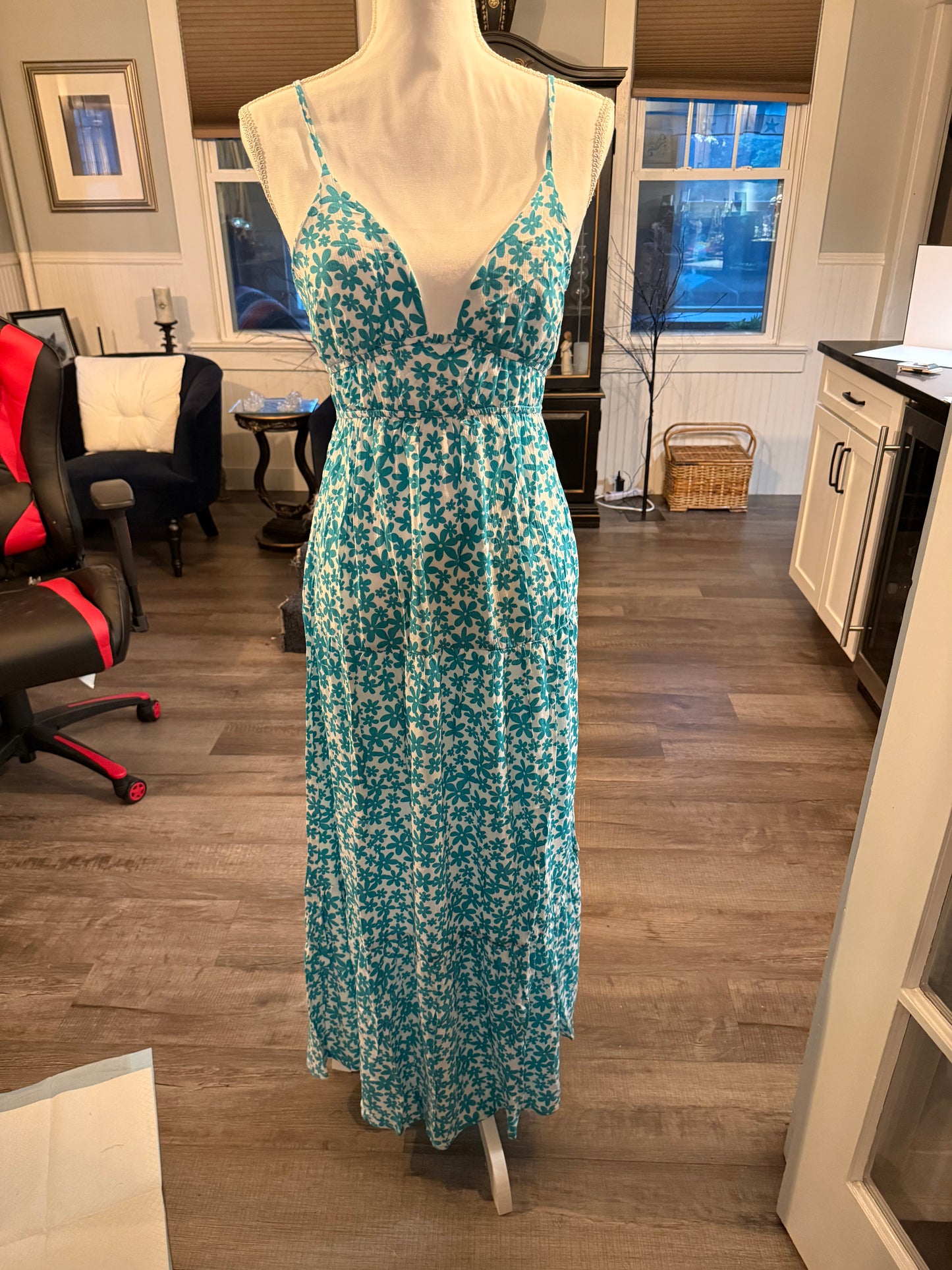Teal & Flower Sundress