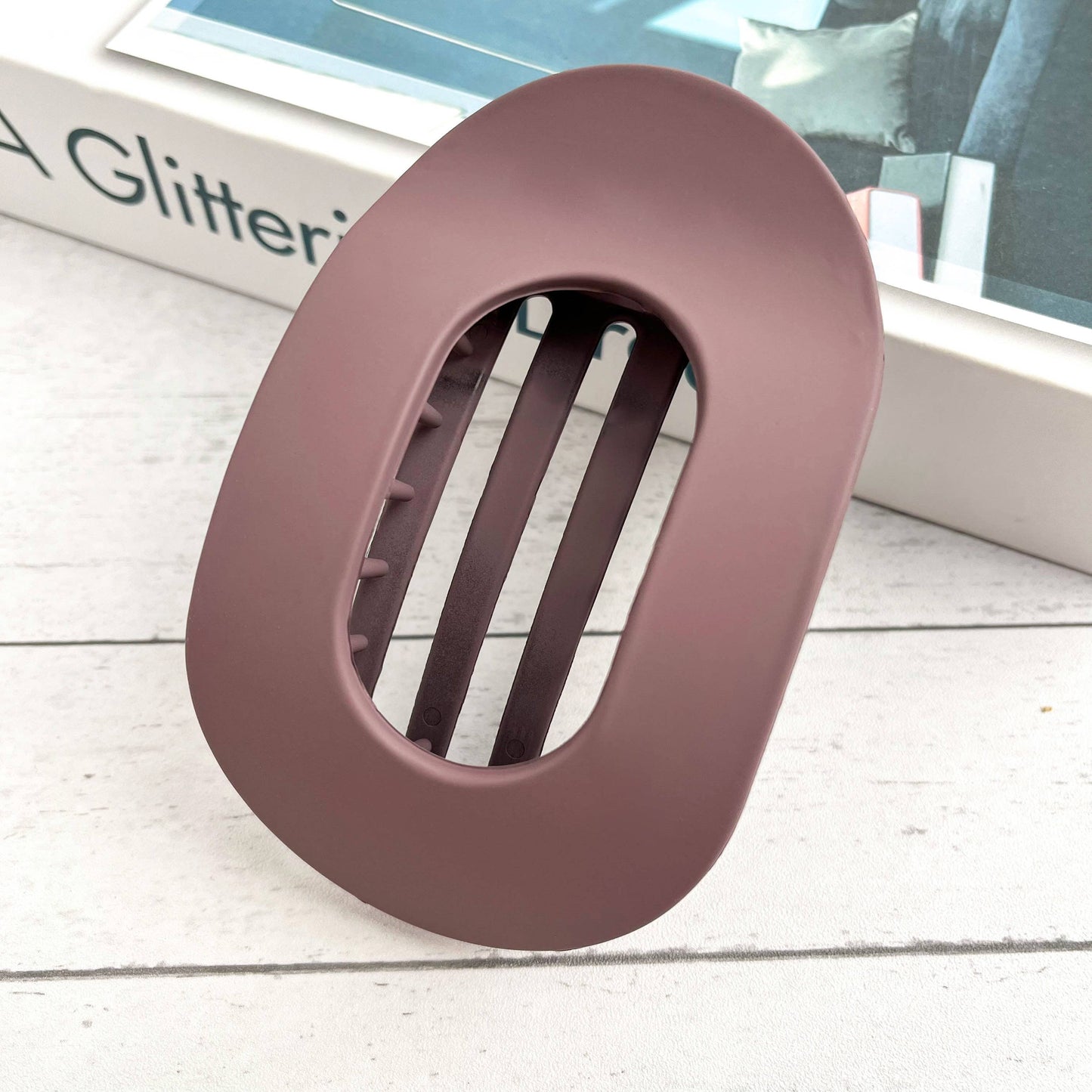 Solid Color Flat Oval Hair Clip