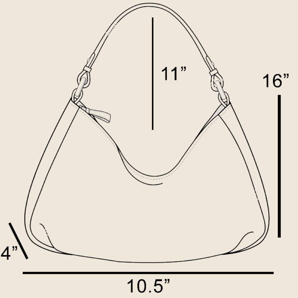 Suede Leather Trim Hobo Bag