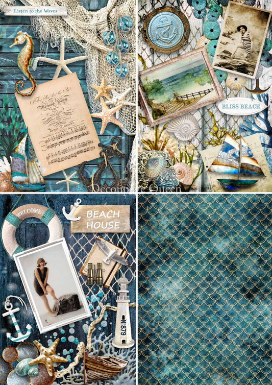 Decoupage Queen Coastal 4 Pack